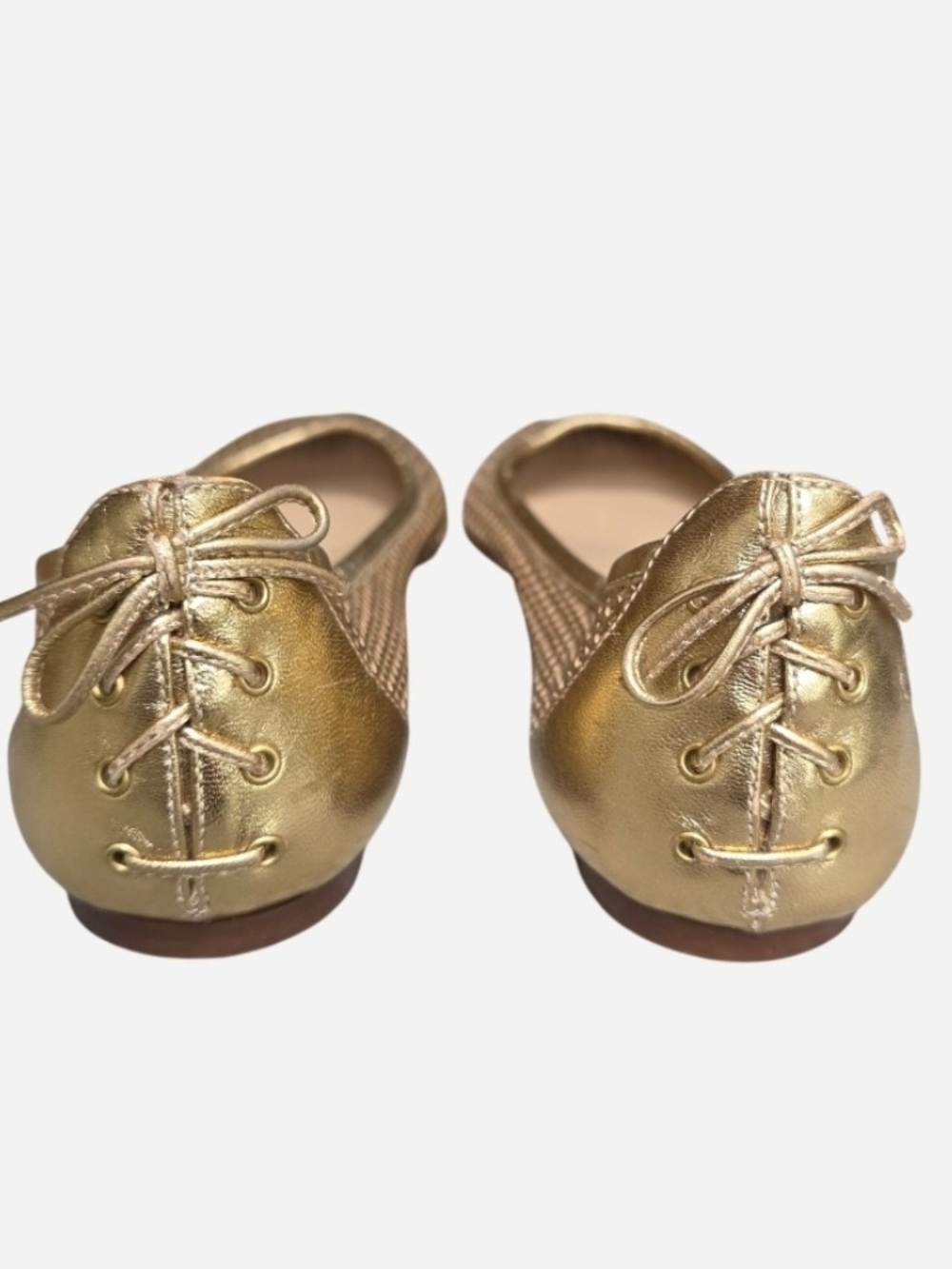 J. Crew Quorra Metallic Gold Leather Perforated Ballet Flats Made In Italy, 8.5 - Picture 6 of 11